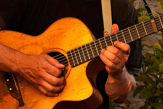 Guitarist performing on stage